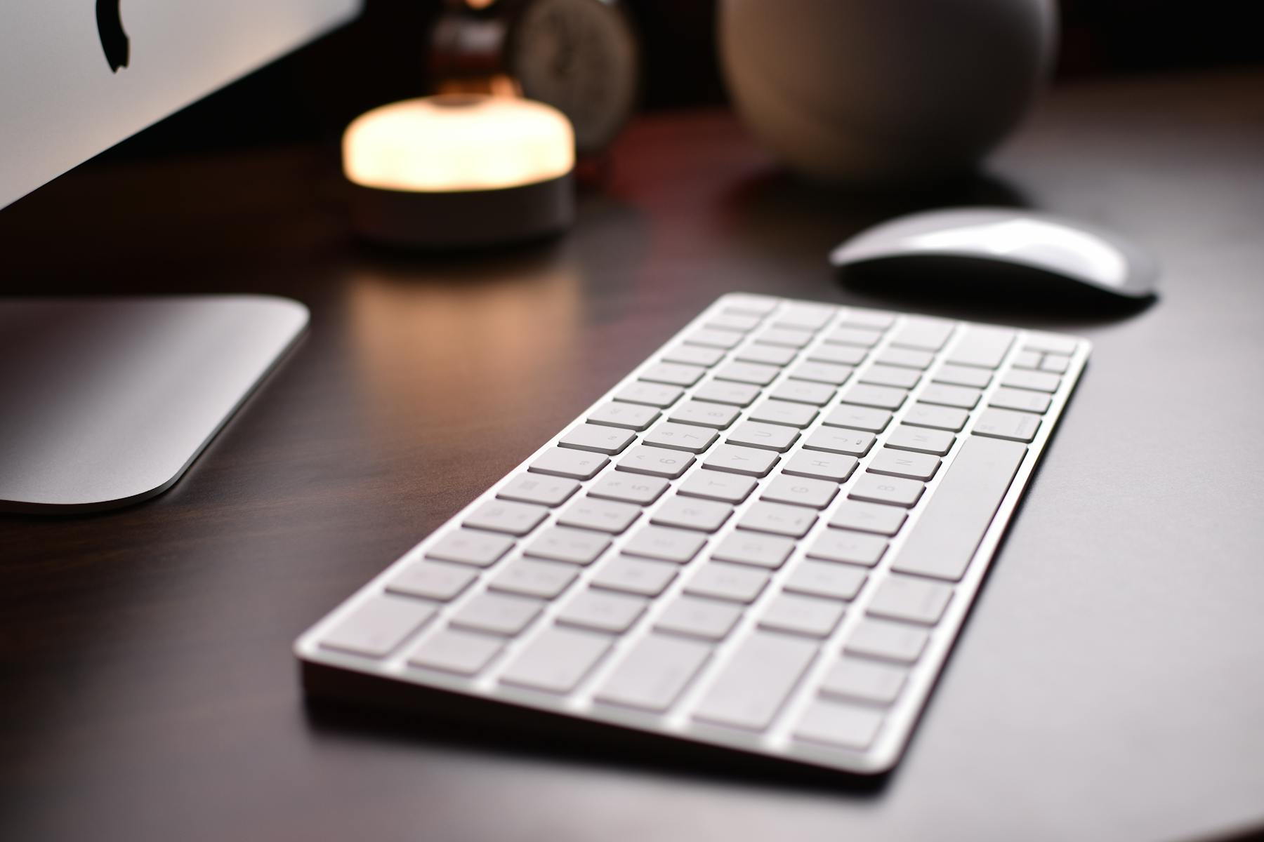 Compact mechanical keyboard with sculpted keycaps.