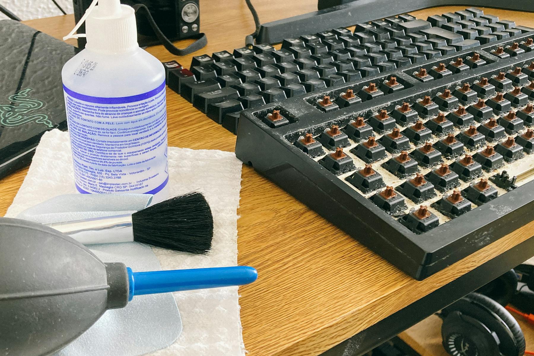 Premium keyboard staged on a designer desk.